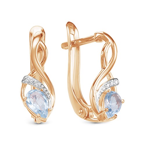 z2-9895 Серьги с полудрагоценными вставками. Золото 585. 