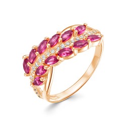 z1-10285 Кольцо с фианитами. Золото 585.