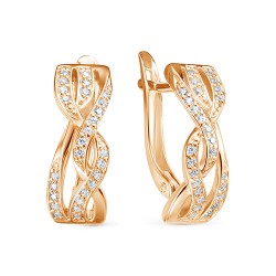 z2-10201 Серьги с фианитами. Золото 585.