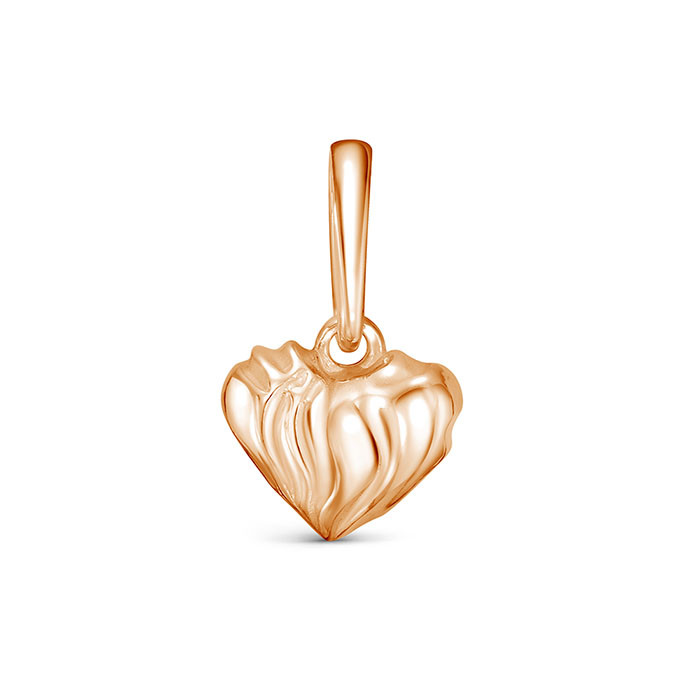 z3-11608 Подвеска мятый металл сердце. Золото 585. 