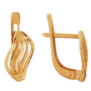 z2-7643 Серьги без вставок. Золото 585.