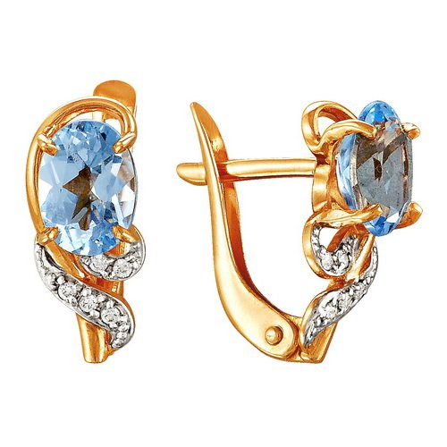 z2-8384 Серьги с полудрагоценными вставками. Золото 585. 