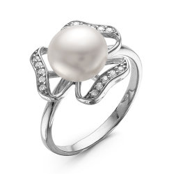 z1-9344 Кольцо с жемчугом. Серебро 925.