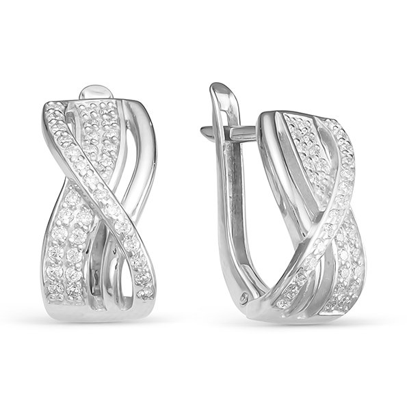 z2-9591 Серьги с фианитами. Серебро 925. 