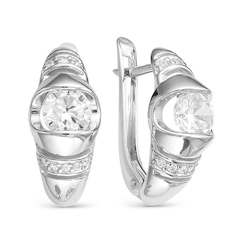 z2-9567 Серьги с фианитами. Серебро 925.  