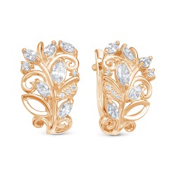 z2-10006 Серьги с фианитами. Золото 585.