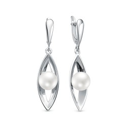 z2-10154 Серьги с жемчугом. Серебро 925.