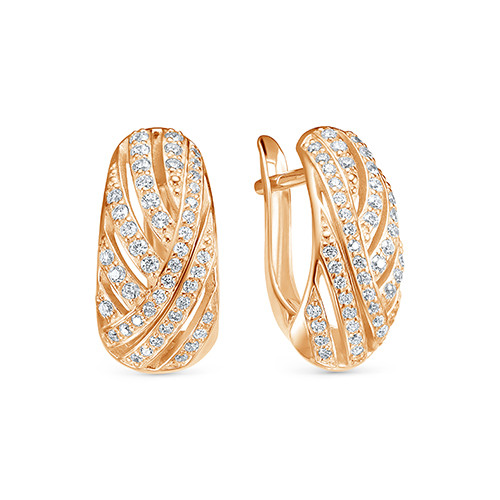 z2-10197 Серьги с фианитами. Золото 585. 