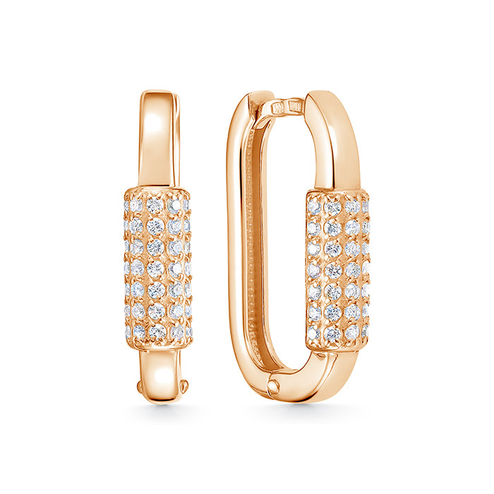 z2-10831 Серьги с фианитами. Золото 585. 