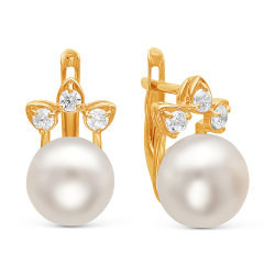 z2-8930 Серьги с жемчугом. Золото 585.