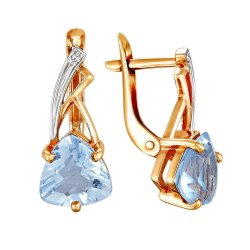 z2-207 Серьги с полудрагоценными вставками. Золото 585.