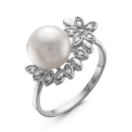 z1-9346 Кольцо с жемчугом. Серебро 925. 