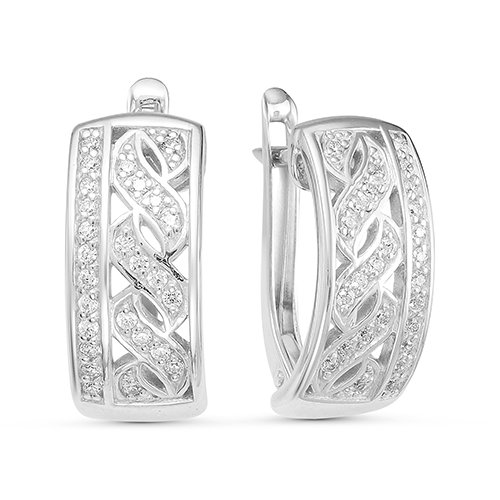 z2-9580 Серьги с фианитами. Серебро 925. 