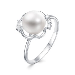 z1-10070 Кольцо с жемчугом. Серебро 925.