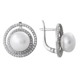 z2-7777 Серьги с жемчугом. Серебро 925.