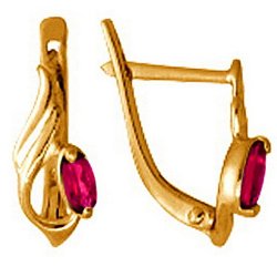 z2-209 Серьги с полудрагоценными вставками. Золото 585.