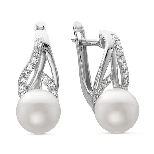 z2-8513 Серьги с жемчугом. Серебро 925. 