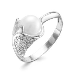 z1-9373 Кольцо с жемчугом. Серебро 925.