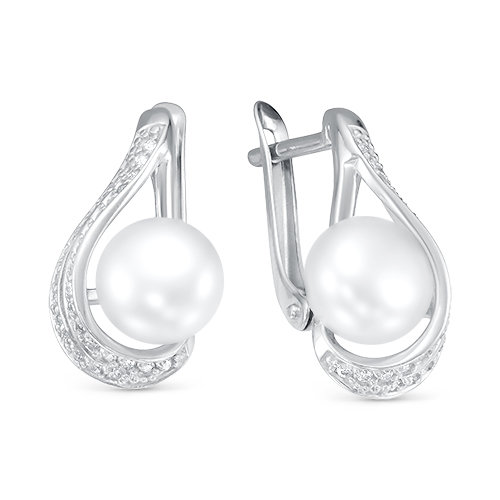 z2-9714 Серьги с жемчугом. Серебро 925. 