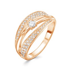 z1-10021 Кольцо с фианитами. Золото 585.