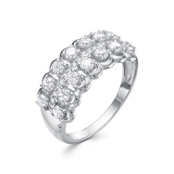 z1-9998 Кольцо с фианитами. Серебро 925.