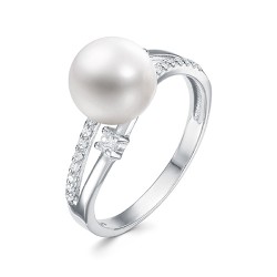 z1-10072 Кольцо с жемчугом. Серебро 925.