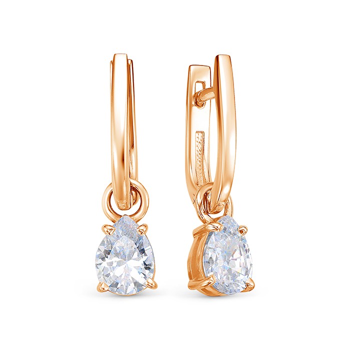 z2-10481 Серьги с фианитами. Золото 585. 