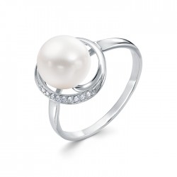 z1-10486 Кольцо с жемчугом. Серебро 925.