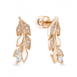 z2-10760 Серьги с фианитами. Золото 585.