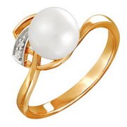 z1-8550 Кольцо с жемчугом. Золото 585. 
