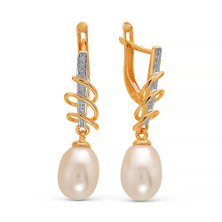 z2-8730 Серьги с жемчугом. Золото 585.