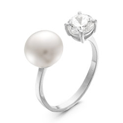 z1-9180 Кольцо с жемчугом. Серебро 925.