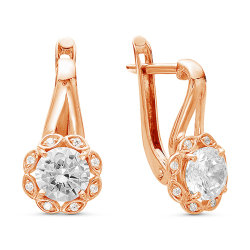 z2-9495 Серьги с фианитами. Золото 585.