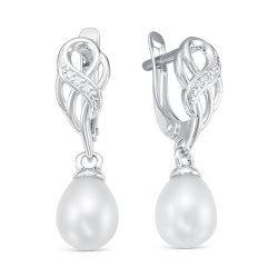 z2-9762 Серьги с жемчугом. Серебро 925.