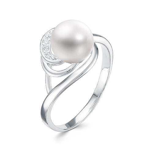 z1-10071 Кольцо с жемчугом. Серебро 925. 