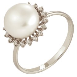 z1-8043 Кольцо с жемчугом. Серебро 925.