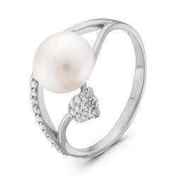 z1-8951 Кольцо с жемчугом. Серебро 925.