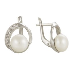 z2-8033 Серьги с жемчугом. Серебро 925.