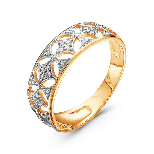 z1-8792 Кольцо с бриллиантовой россыпью. Золото 585. 