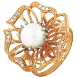 z1-7541 Кольцо с жемчугом. Золото 585.