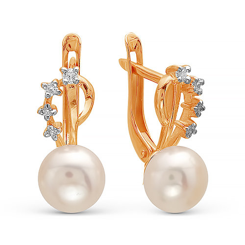 z2-8898 Серьги с жемчугом. Золото 585. 