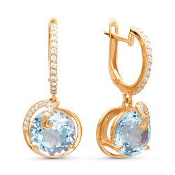 z2-8906 Серьги с полудрагоценными вставками. Золото 585.