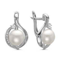 z2-9294 Серьги с жемчугом. Серебро 925.