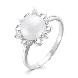 z1-9602 Кольцо с жемчугом. Серебро 925.