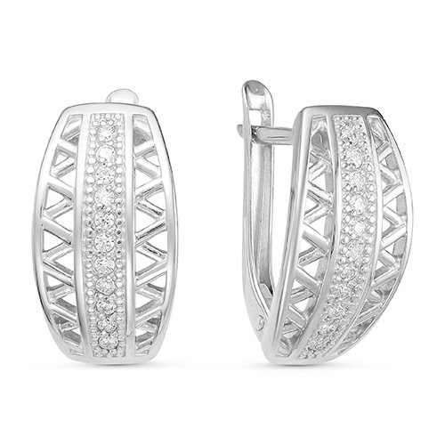 z2-9519 Серьги с фианитами. Серебро 925. 