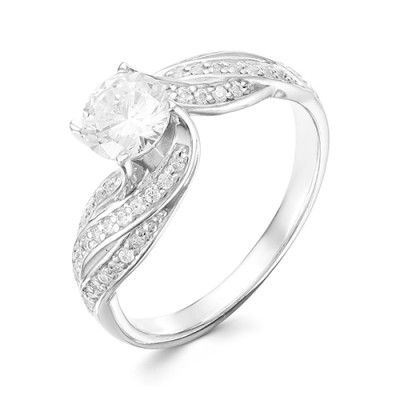 z1-9635 Кольцо с фианитами. Серебро 925.