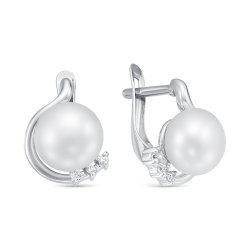 z2-9760 Серьги с жемчугом. Серебро 925.