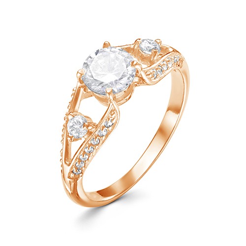 z1-10009 Кольцо с фианитами. Золото 585. 