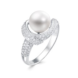 z1-10073 Кольцо с жемчугом. Серебро 925.