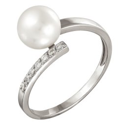z1-8300 Кольцо с жемчугом. Серебро 925.